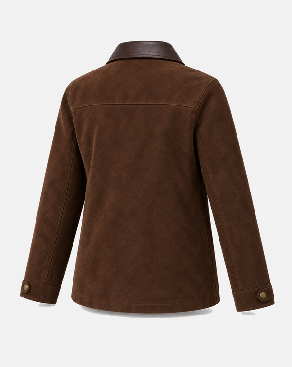 Women’s Chocolate Brown Suede Chore Jacket