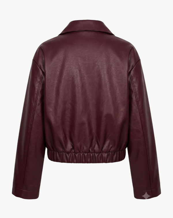 Women's Maroon Leather jacket