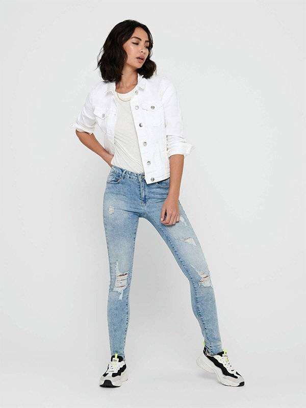 Women White Denim Jacket