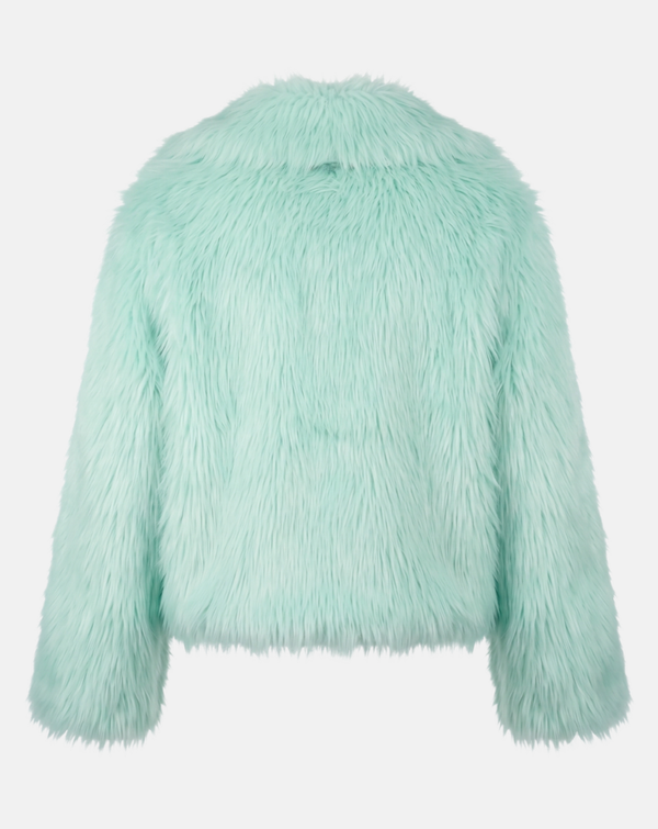 Mint Green Fur-Textured Jacket