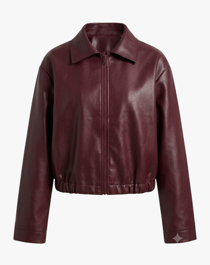 Women's Maroon Leather jacket