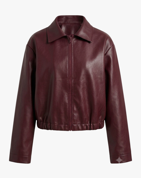 Women's Maroon Leather jacket
