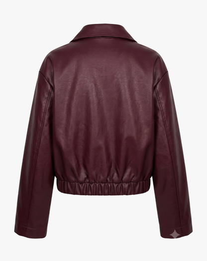 Women's Maroon Leather jacket