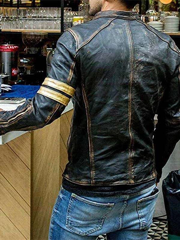 Men's Vintage Distressed Biker Leather Jacket