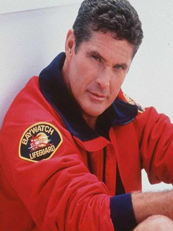 David Hasselhoff Baywatch Red Bomber Jacket