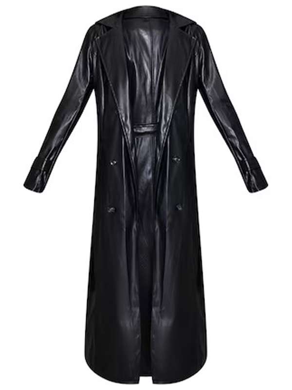 Black Leather Trench Coat