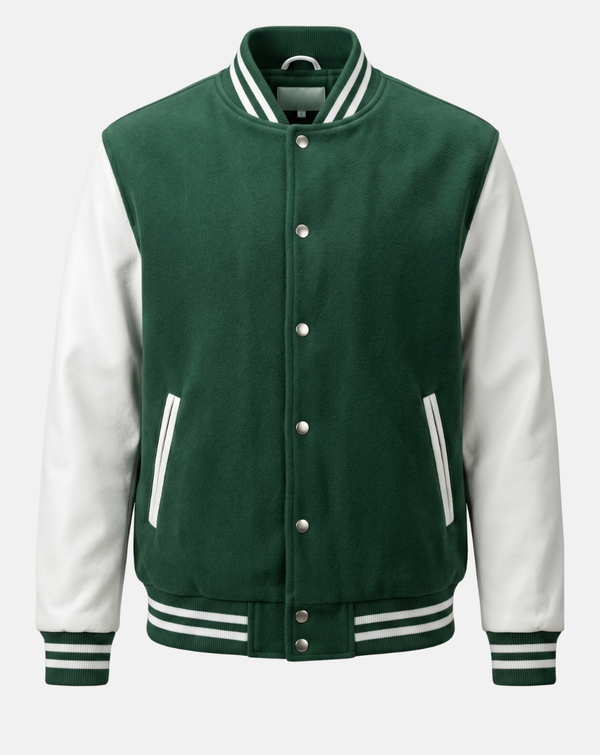 Green and White Varsity Jacket