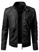 Men's Cafe Racer Leather Motorcycle Jacket