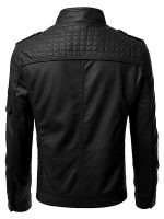Men's Cafe Racer Leather Motorcycle Jacket - Image 2