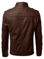 Men's Cafe Racer Leather Motorcycle Jacket - Image 6