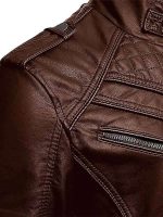 Men's Cafe Racer Leather Motorcycle Jacket - Image 8