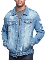 Men's Ripped Tiger Denim Jacket - Image 2