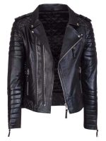 Men Black Diamond Leather Jacket