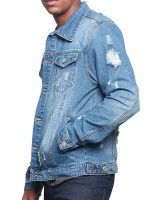 Men's Ripped Tiger Denim Jacket - Image 3