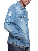 Men's Ripped Tiger Denim Jacket - Image 4