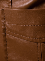 Men Business Brown Leather Blazer - Image 4