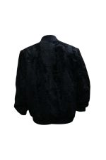 Men's Black Real Persian Fur Bomber Style Jacket - Image 4